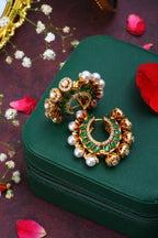 Meera emerald pearl hoops