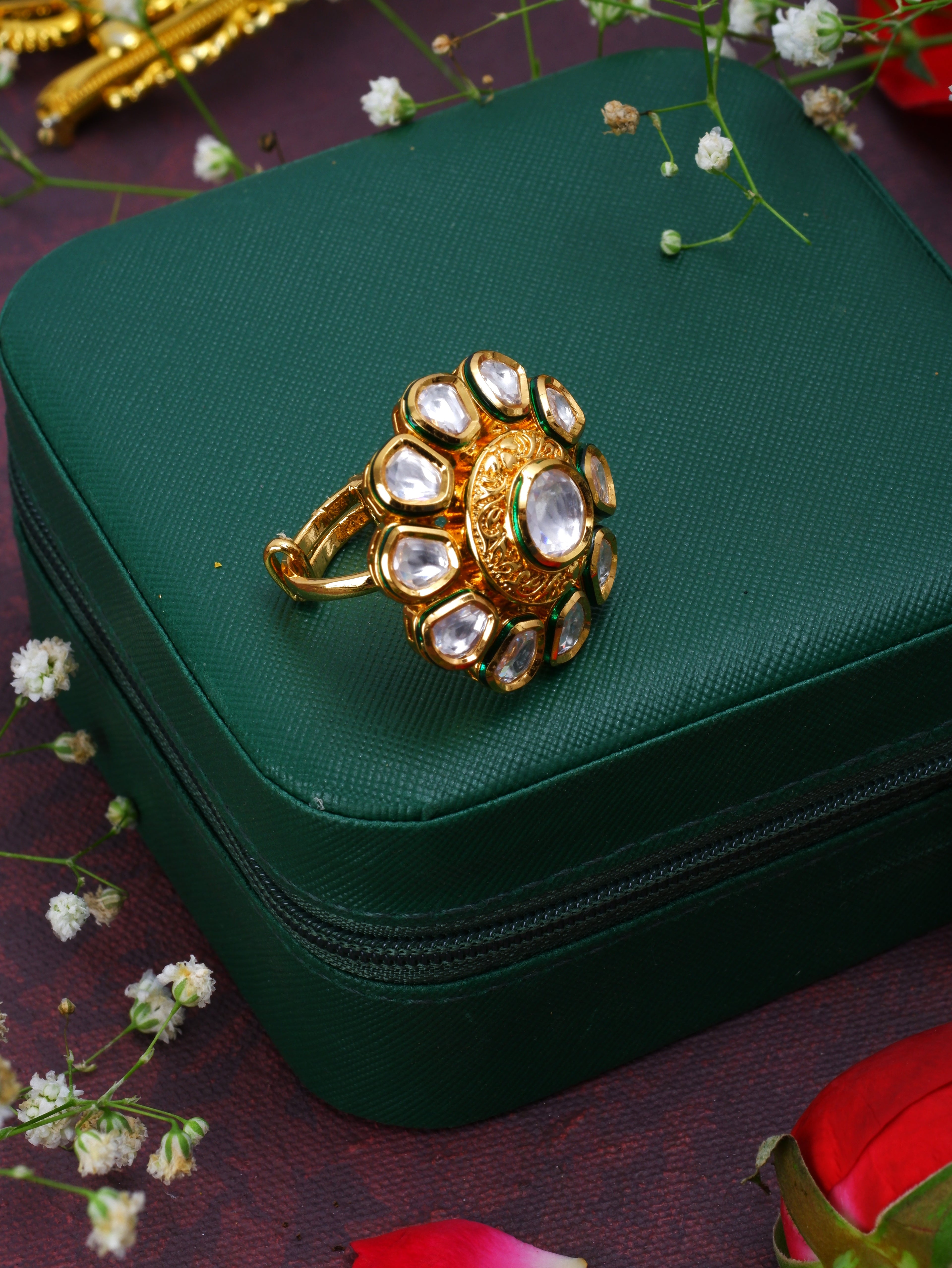 Statement kundan ring