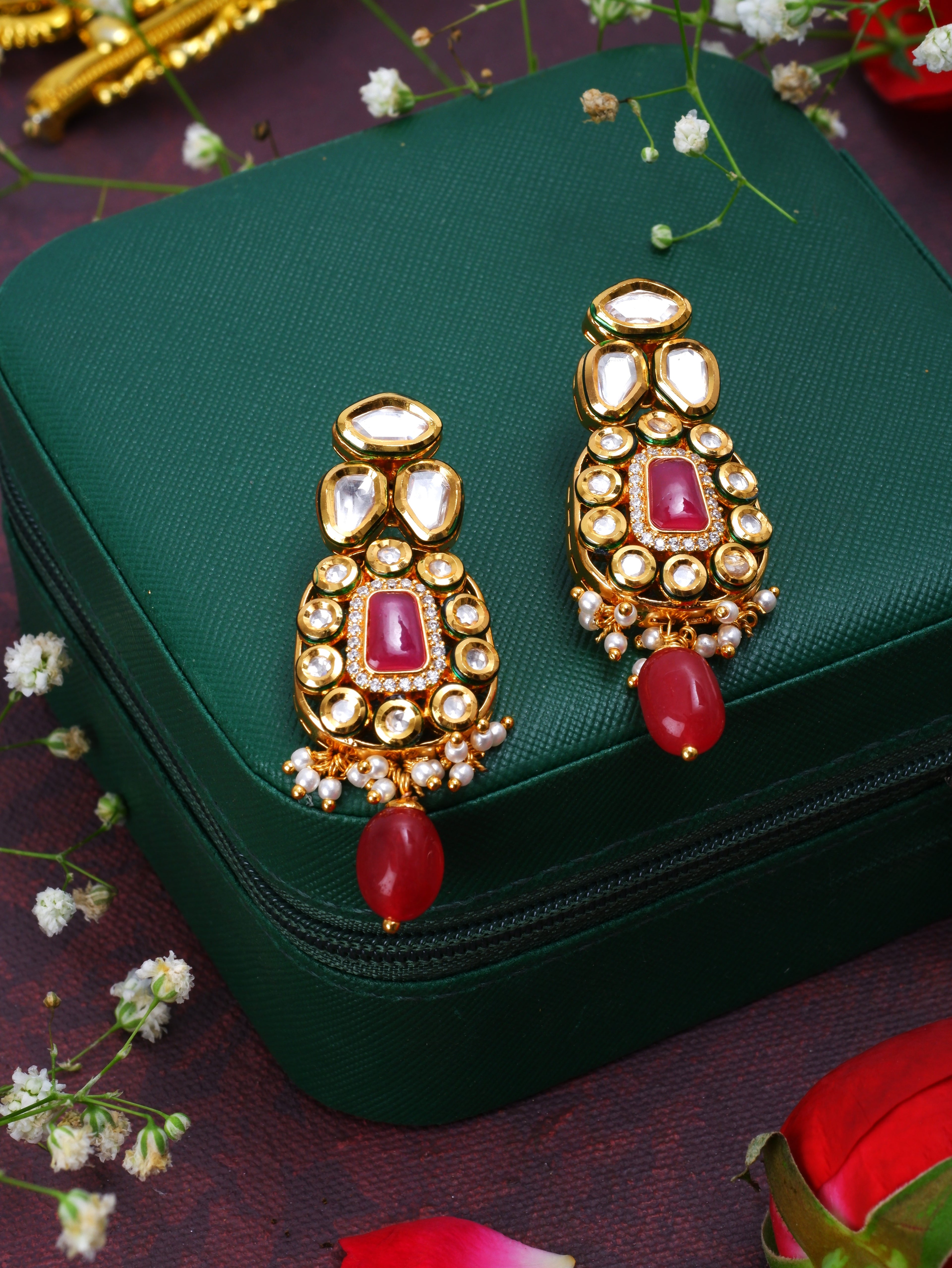 Manik kundan earrings