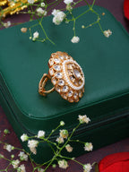 Pear cut moissanite ring