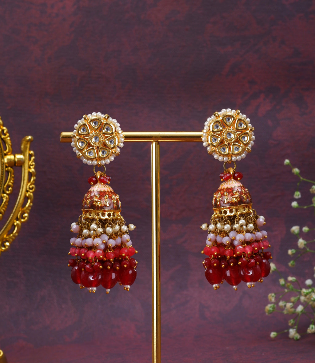 Ruby Kundan Jhumkas