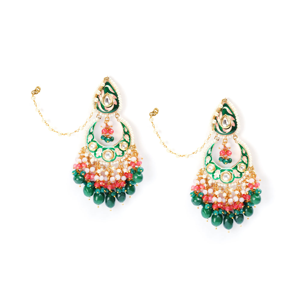 Royal Emerald Chand Baali Earrings