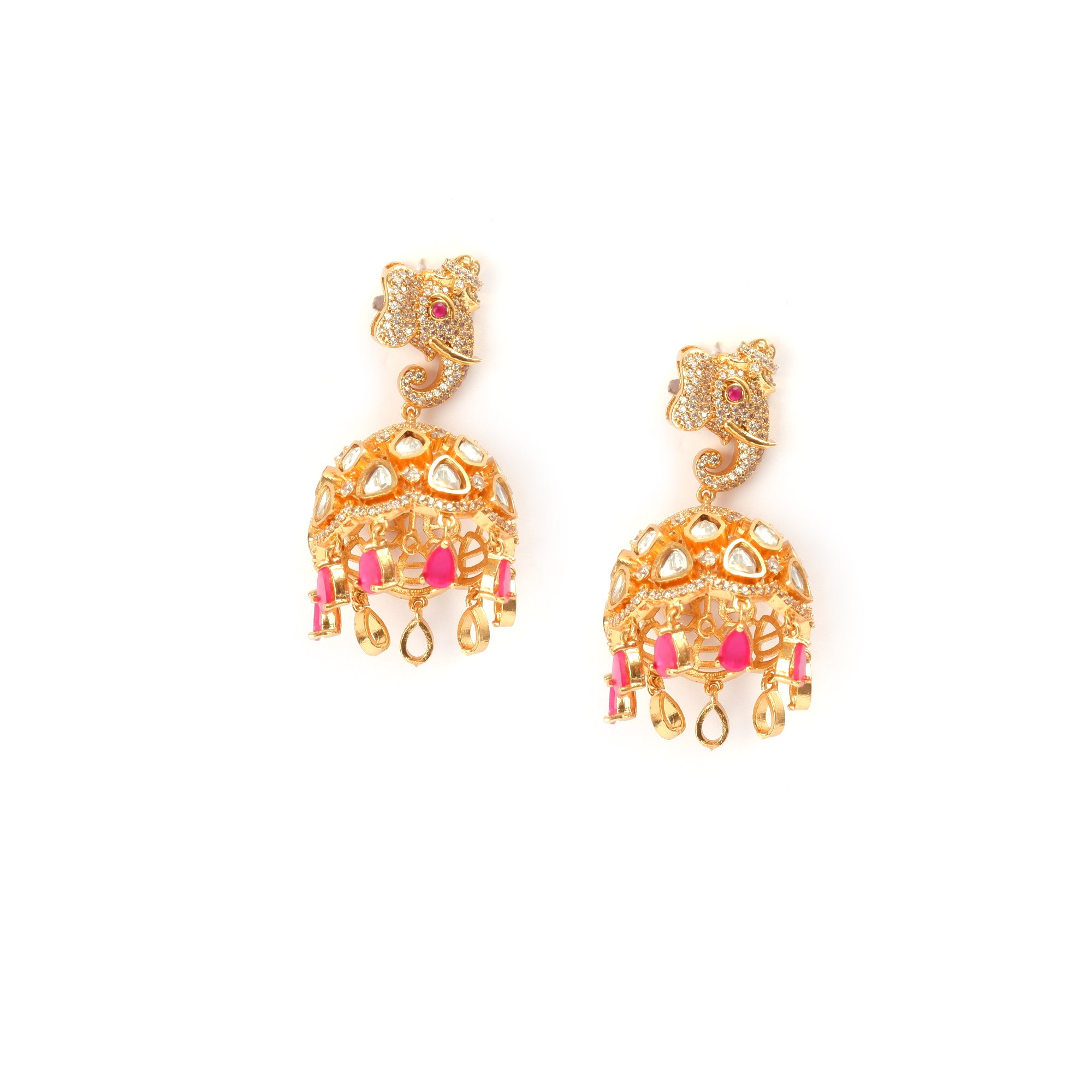 Gaja Moissanite Pink Earrings