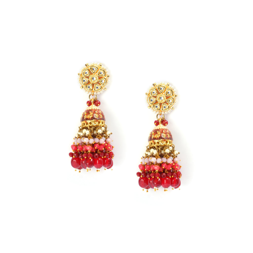 Ruby Kundan Jhumkas