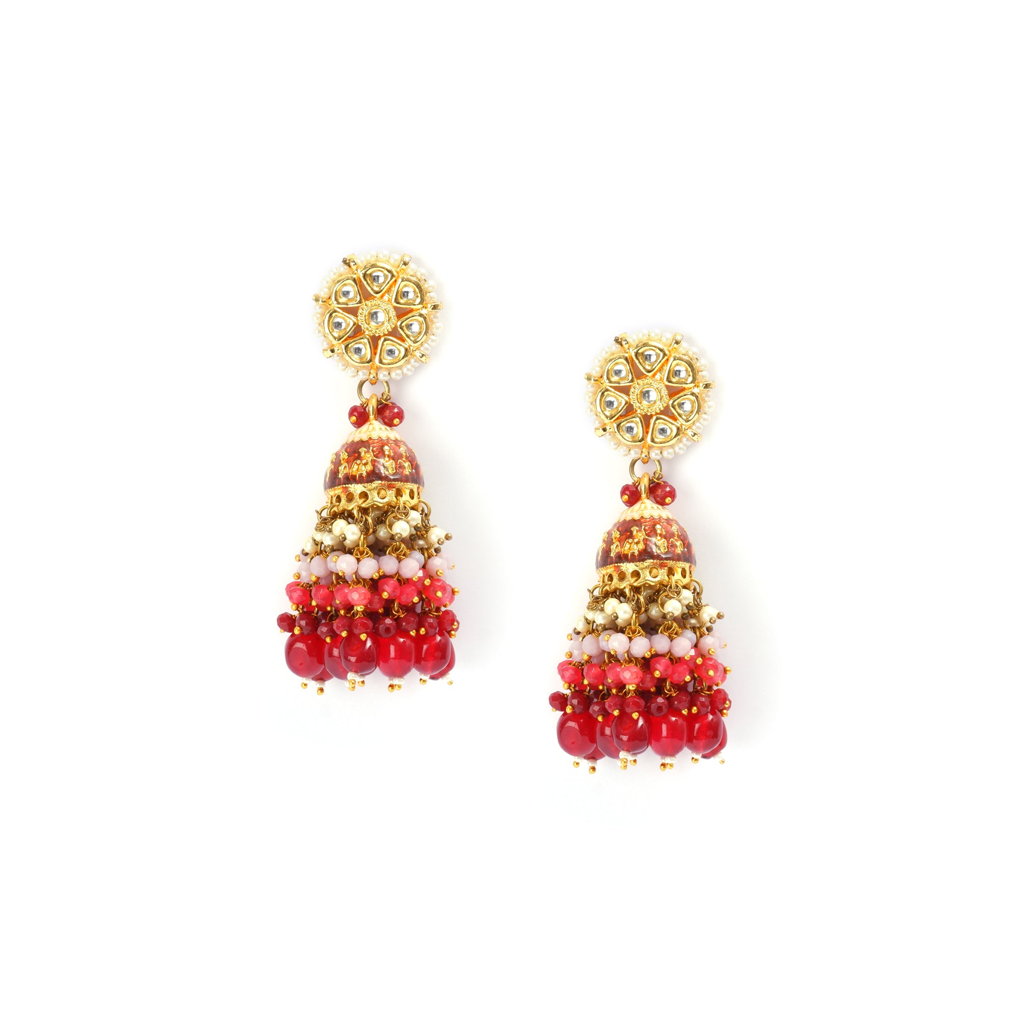 Ruby Kundan Jhumkas