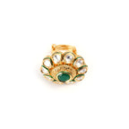 Emerald kundan ring