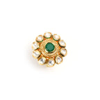 Emerald kundan ring