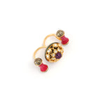 Royal kundan double finger ring