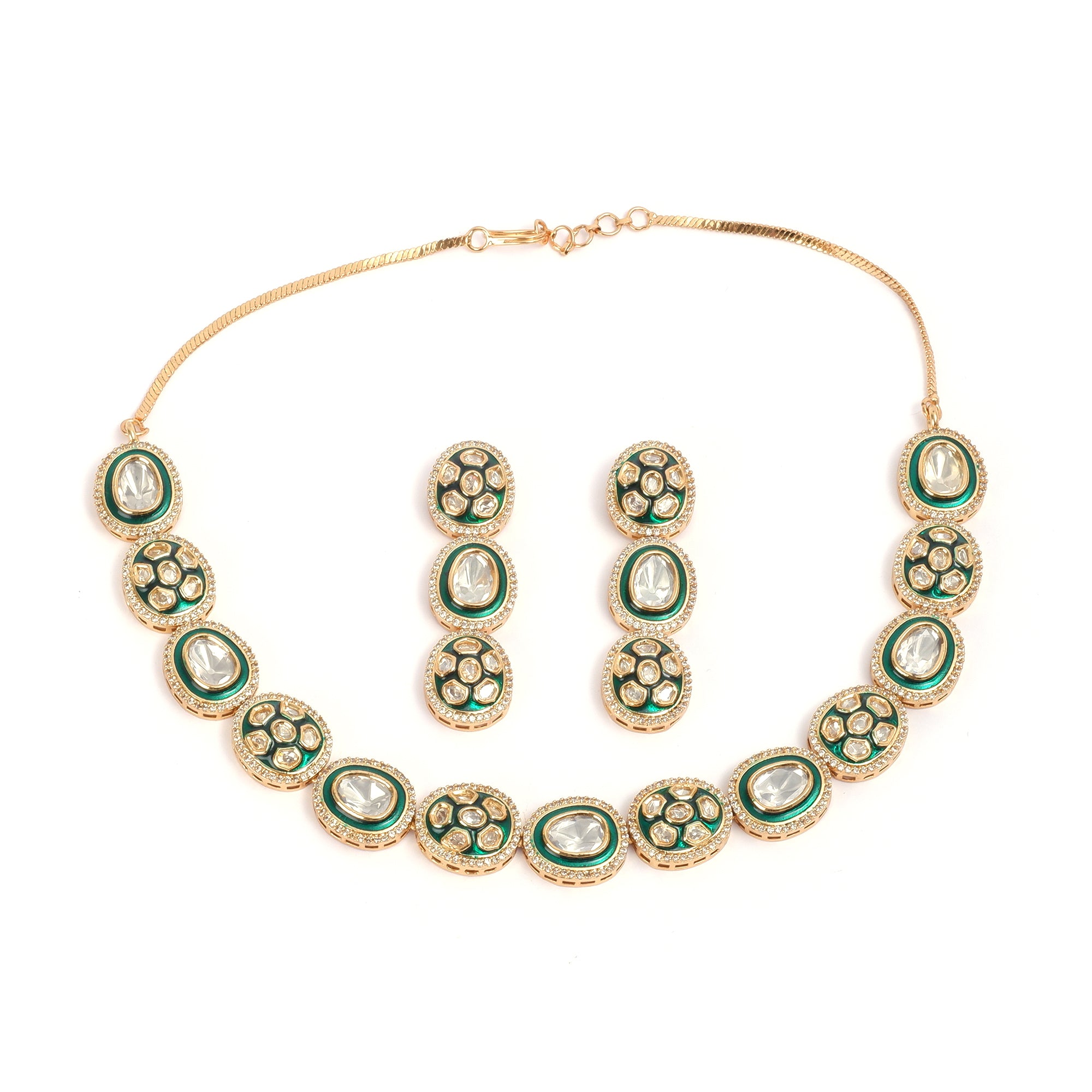 Emerald moissanite choker set